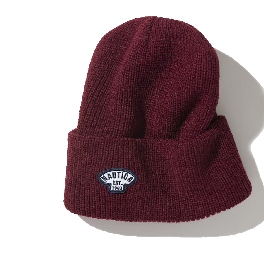 Nautica Japan Knit Wappen Cap Burgundy