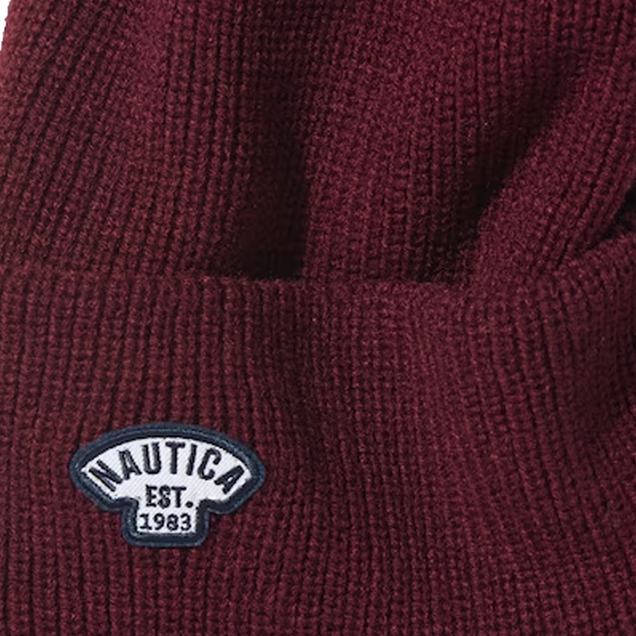 Nautica Japan Knit Wappen Cap Burgundy