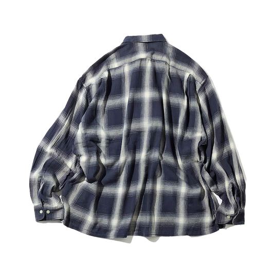 Nautica Japan Ombre Bleached Long Sleeve Shirt Navy