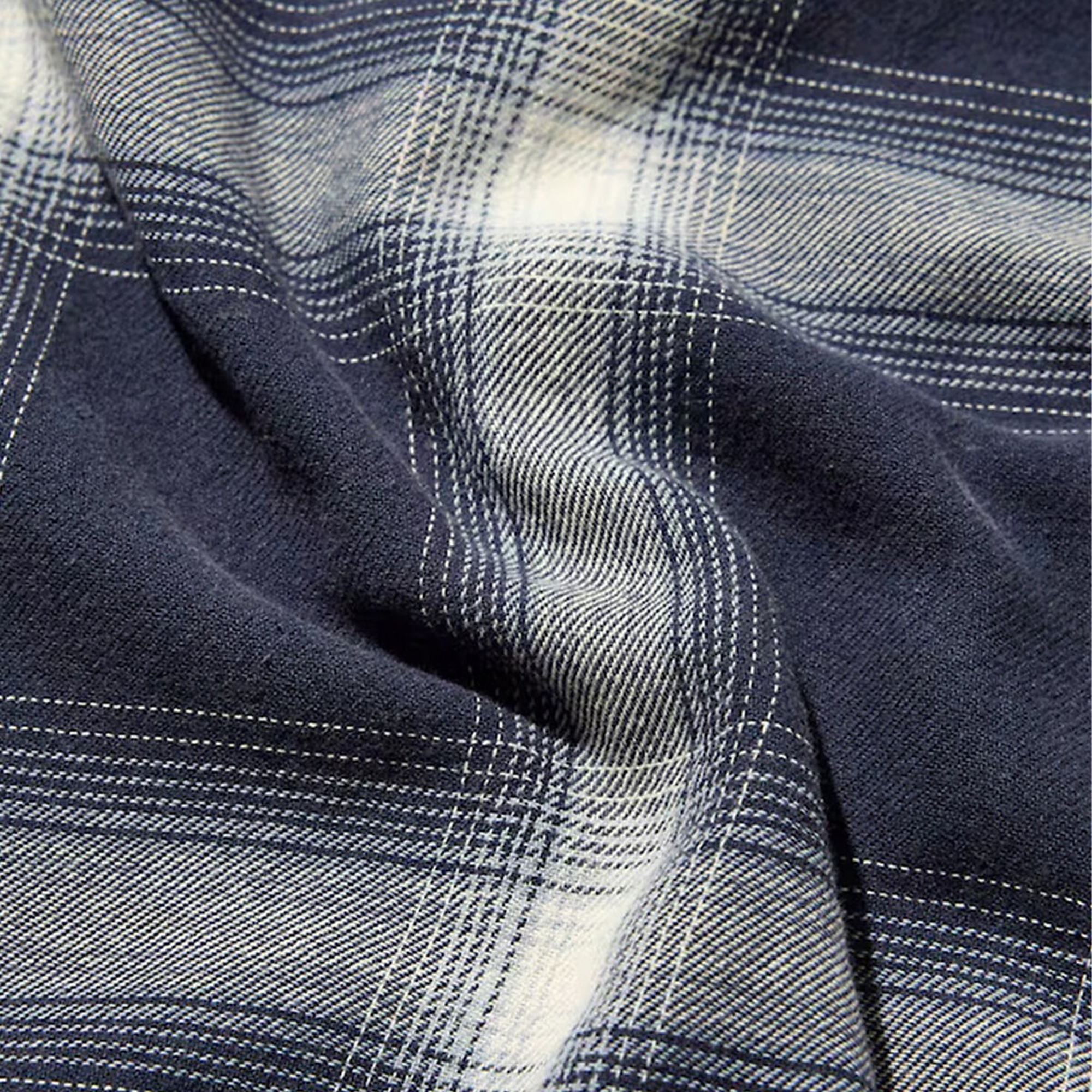Nautica Japan Ombre Bleached Long Sleeve Shirt Navy