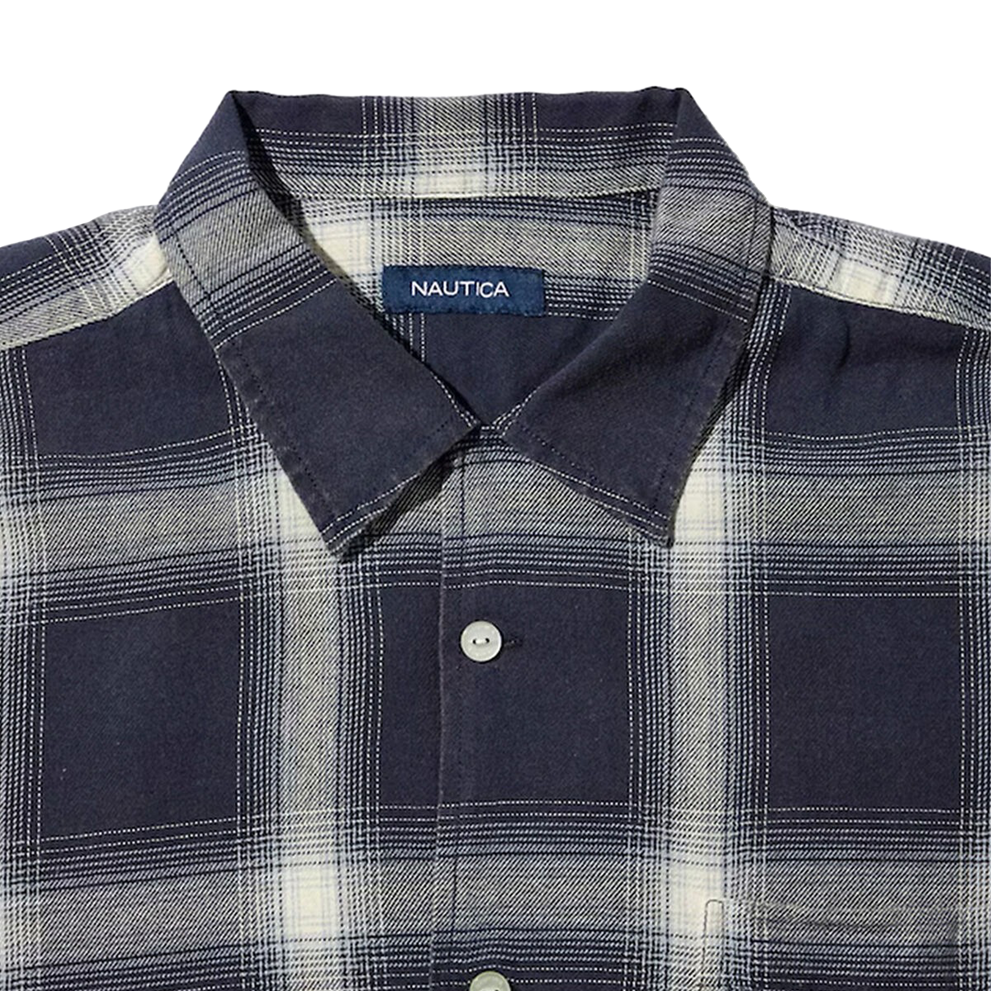 Nautica Japan Ombre Bleached Long Sleeve Shirt Navy