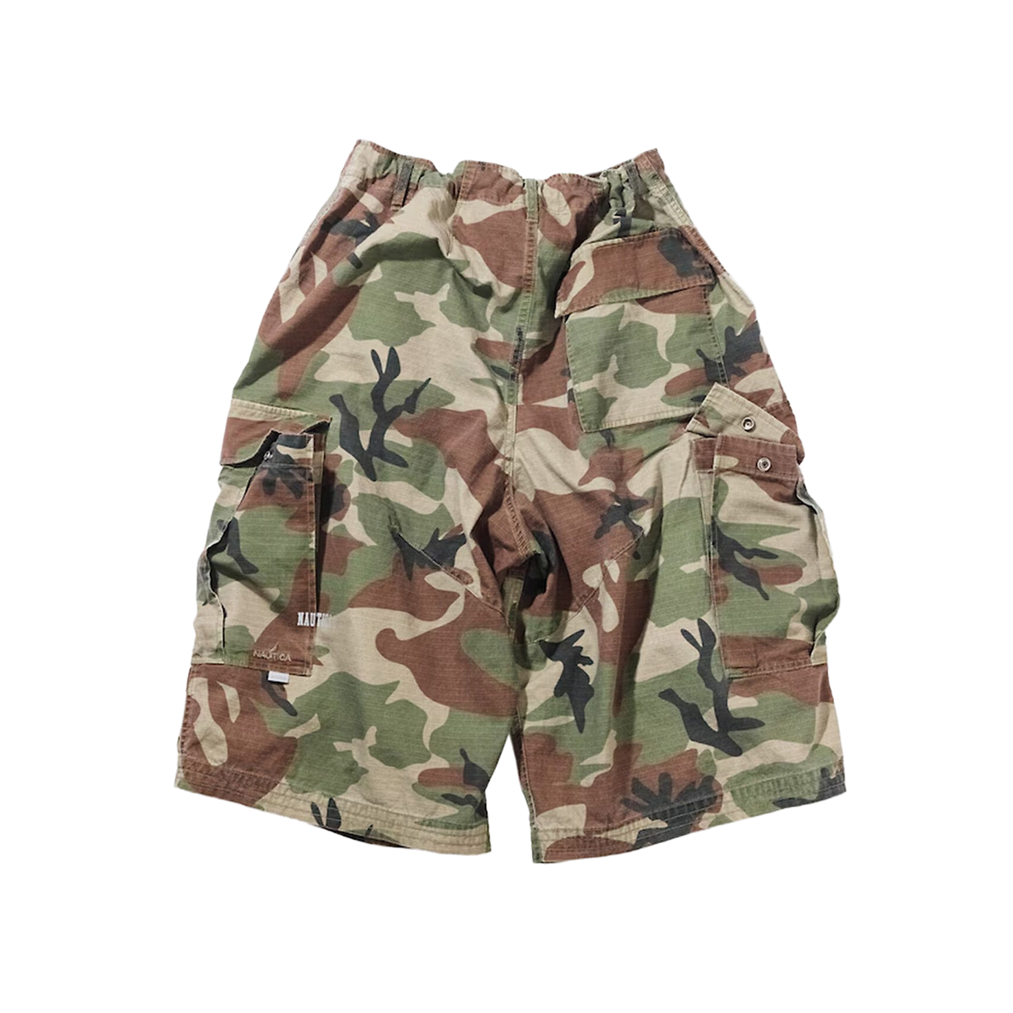 Nautica Japan Ripstop Camo Curve Cargo Shorts Olive