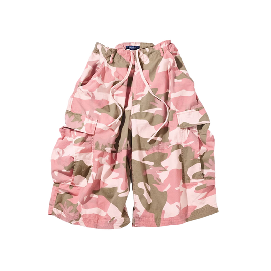 Nautica Japan Ripstop Camo Curve Cargo Shorts Pink