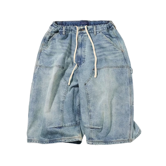 Nautica Japan Super Wide Curve Double Knee Cropped Denim Shorts