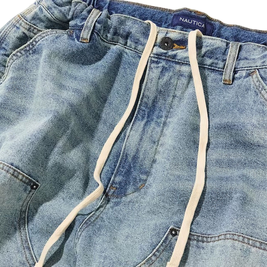 Nautica Japan Super Wide Curve Double Knee Cropped Denim Shorts