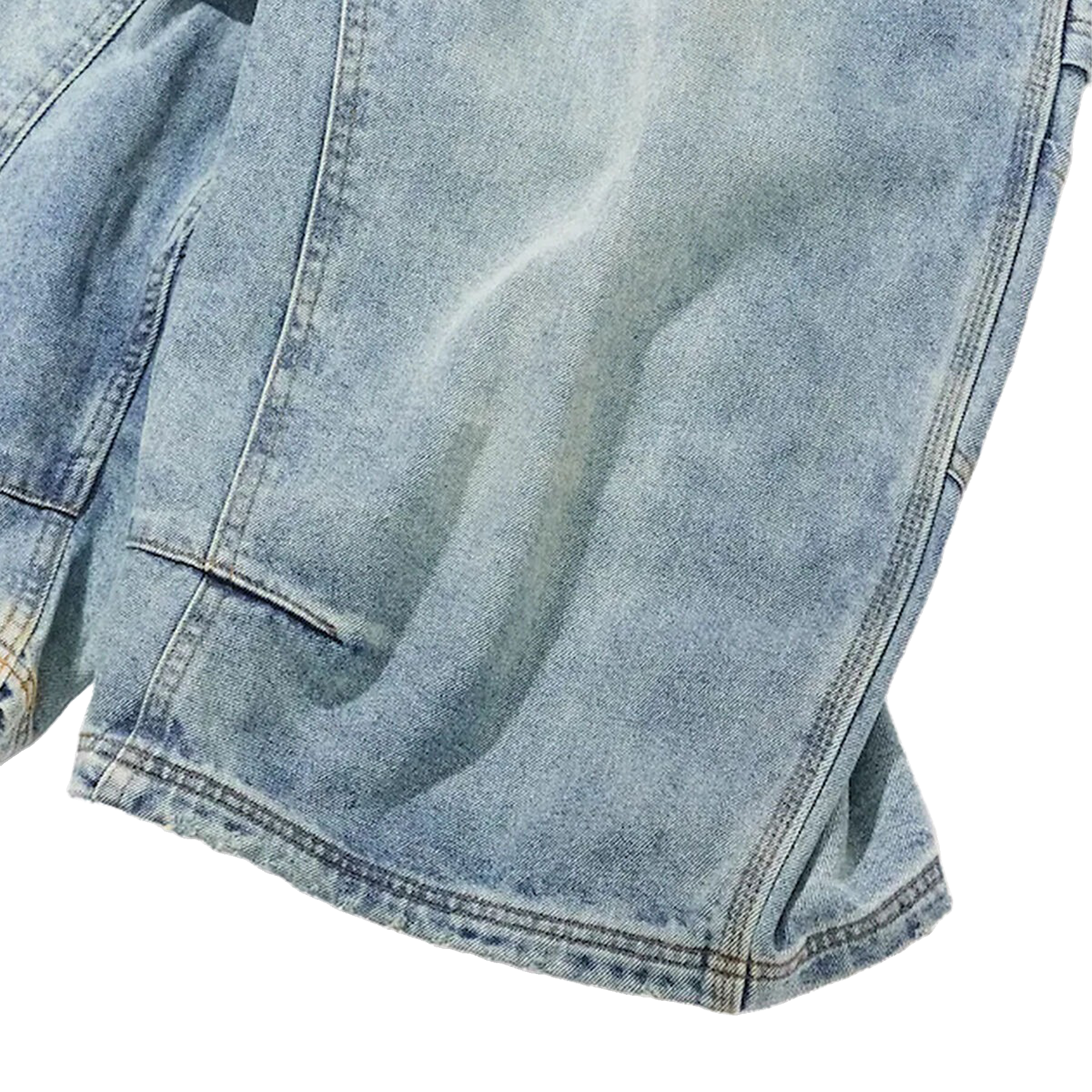 Nautica Japan Super Wide Curve Double Knee Cropped Denim Shorts
