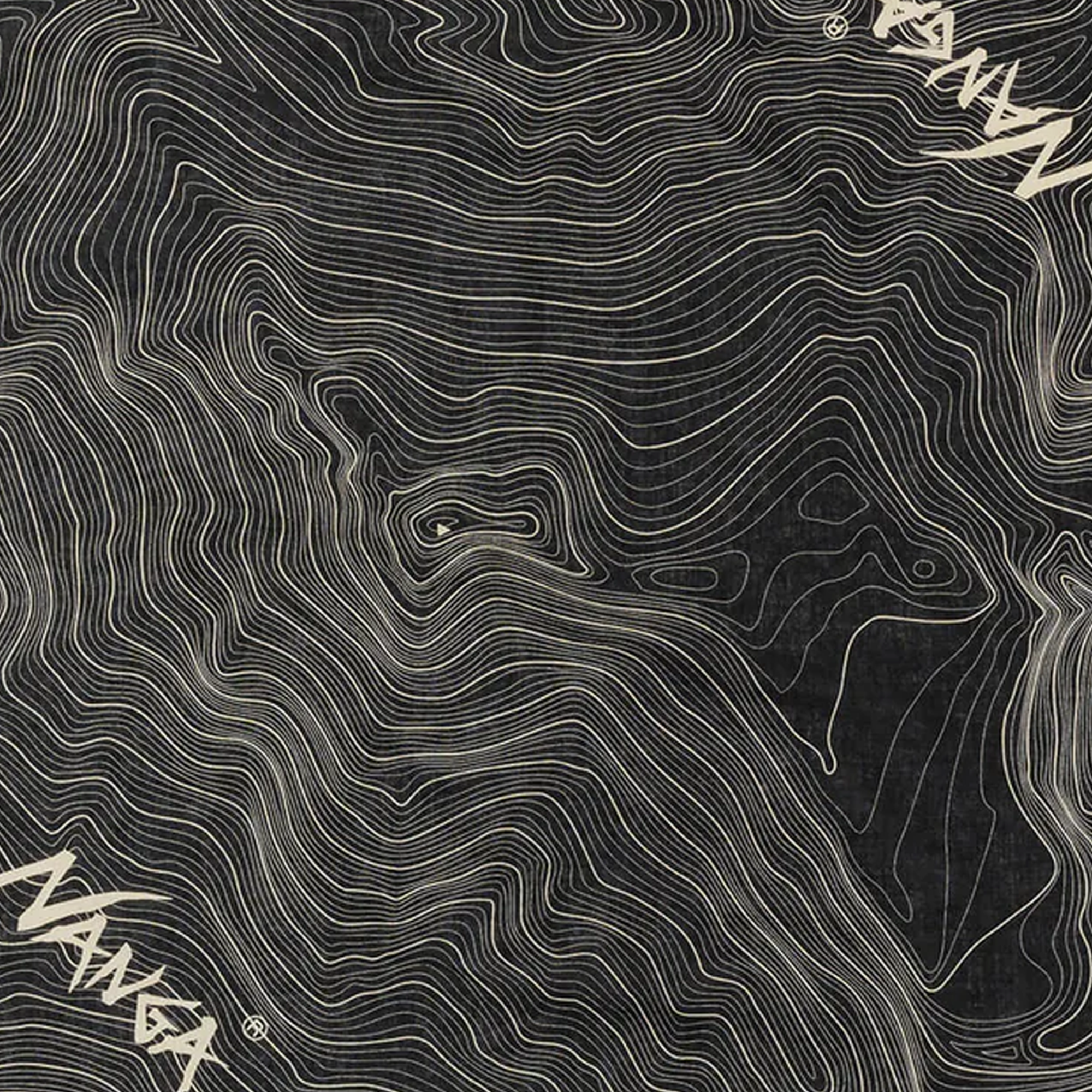 Nanga Parbat Contour Map Bandanna Black