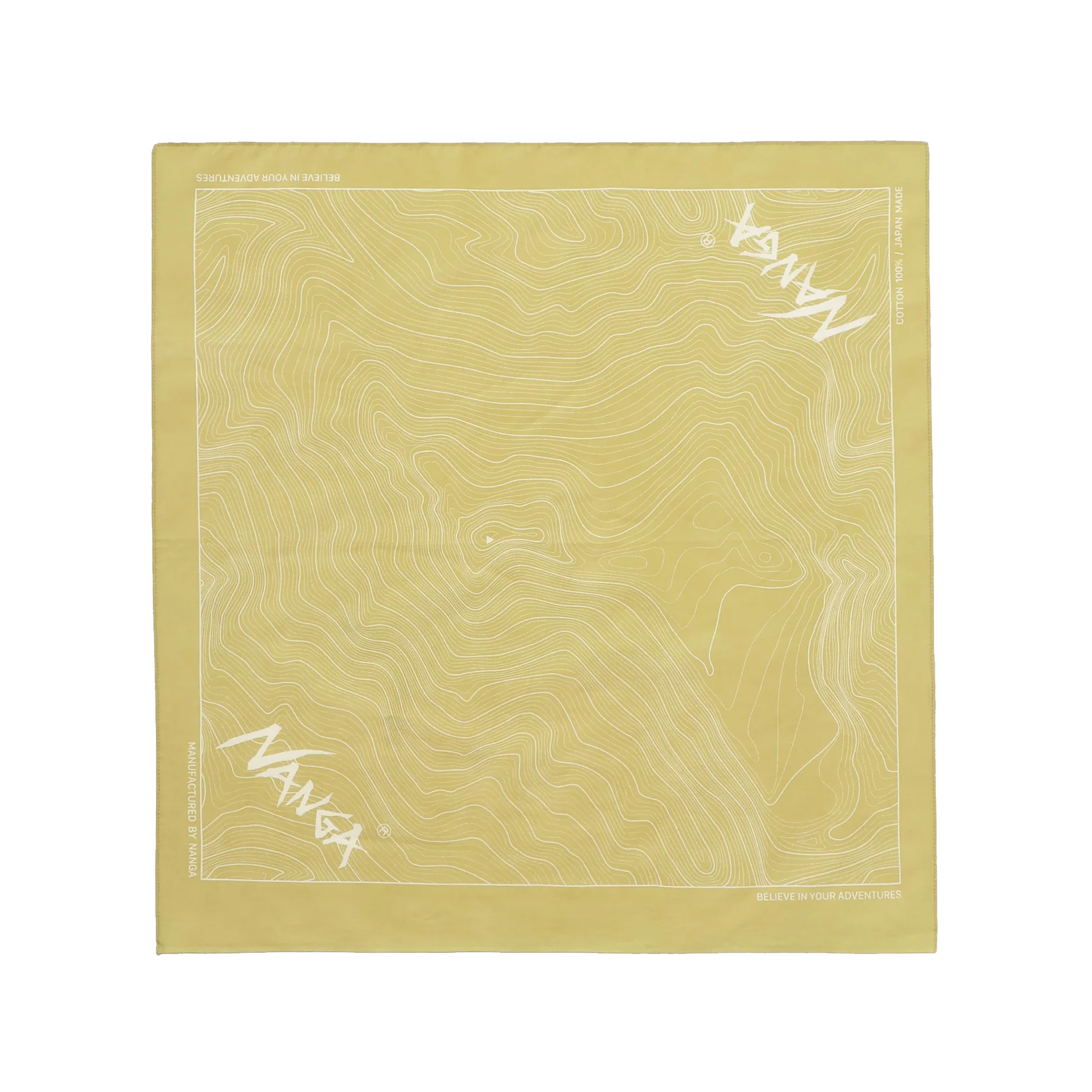 Nanga Parbat Contour Map Bandanna Mustard