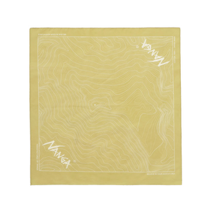 Nanga Parbat Contour Map Bandanna Mustard