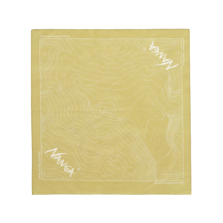 Nanga Parbat Contour Map Bandanna Mustard