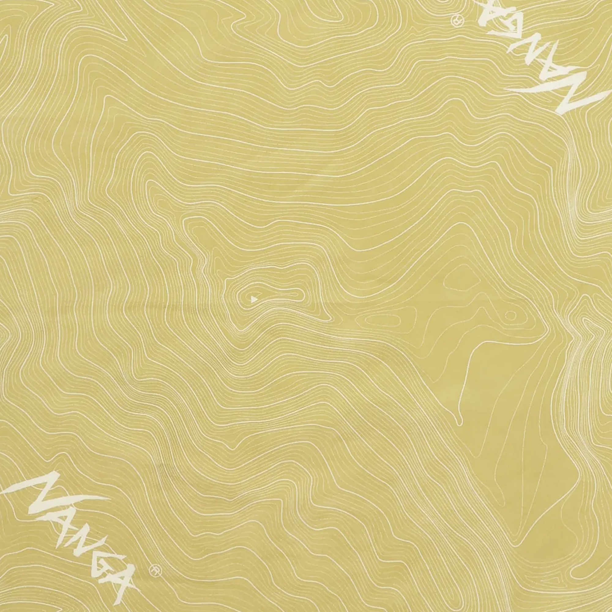 Nanga Parbat Contour Map Bandanna Mustard
