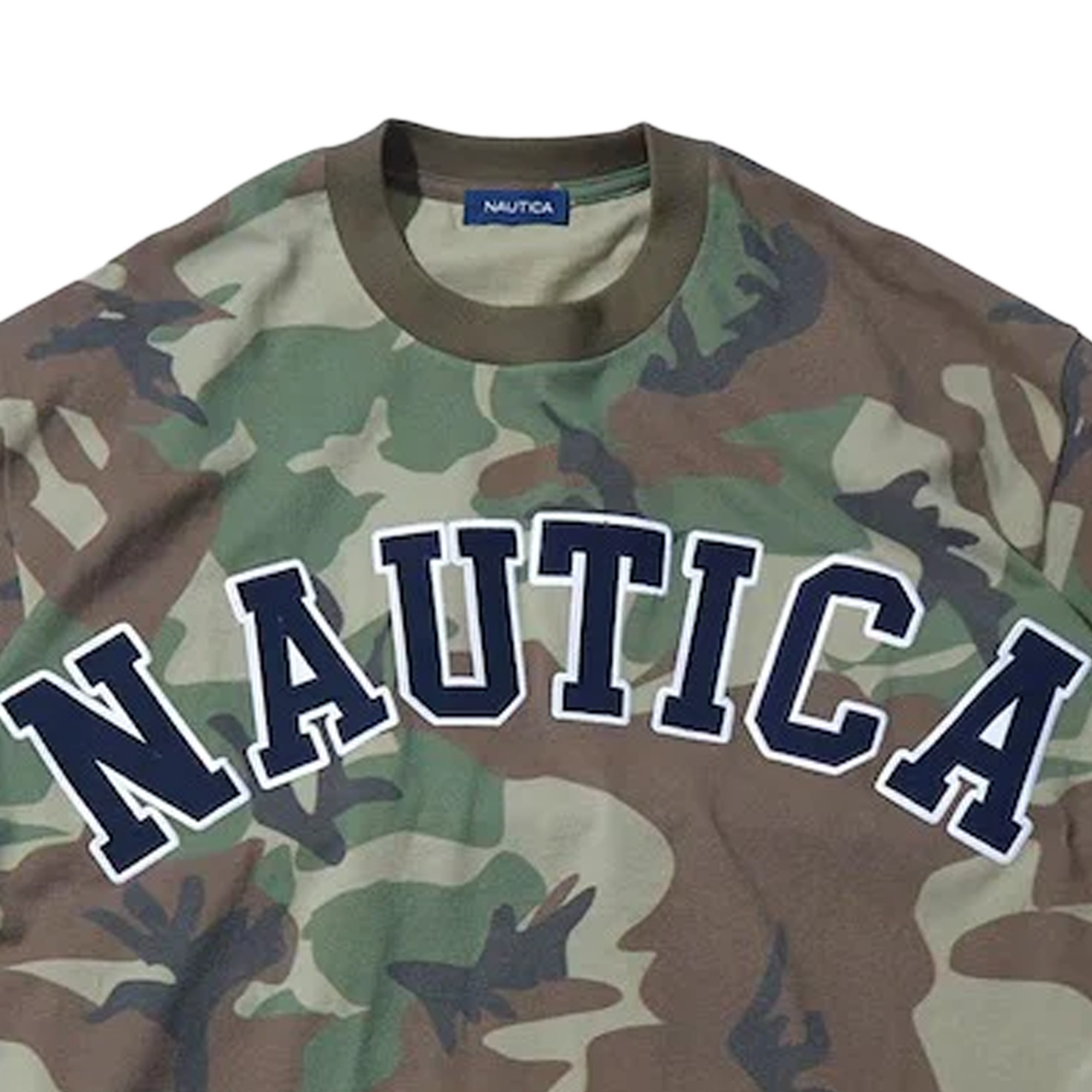 Nautica Japan Arch Logo Camoflouge PT T-Shirt Military Green