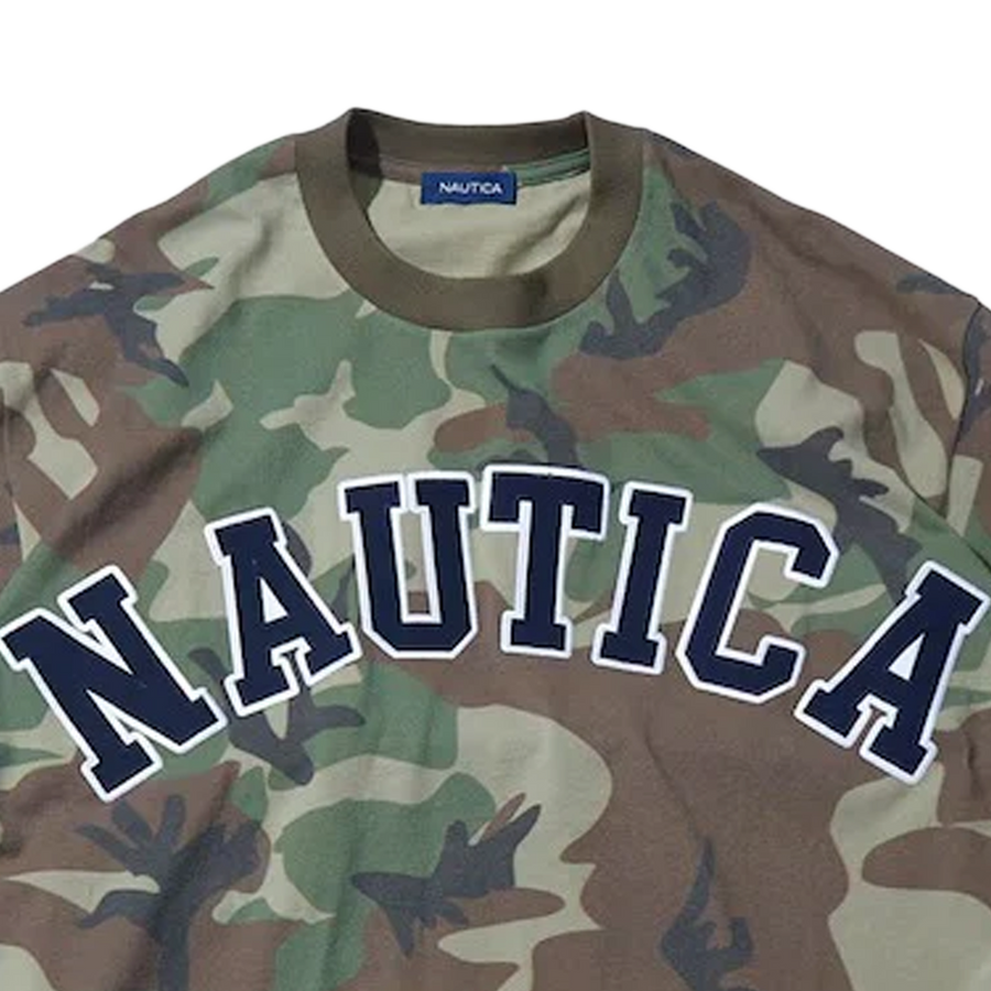 Nautica Japan Arch Logo Camoflouge PT T-Shirt Military Green