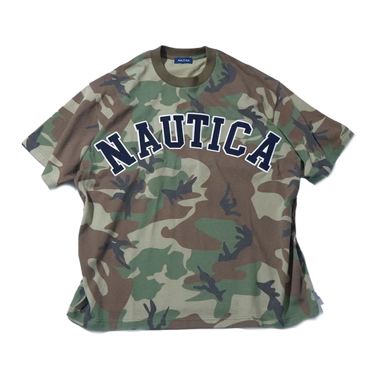 Nautica Japan Arch Logo Camoflouge PT T-Shirt Military Green