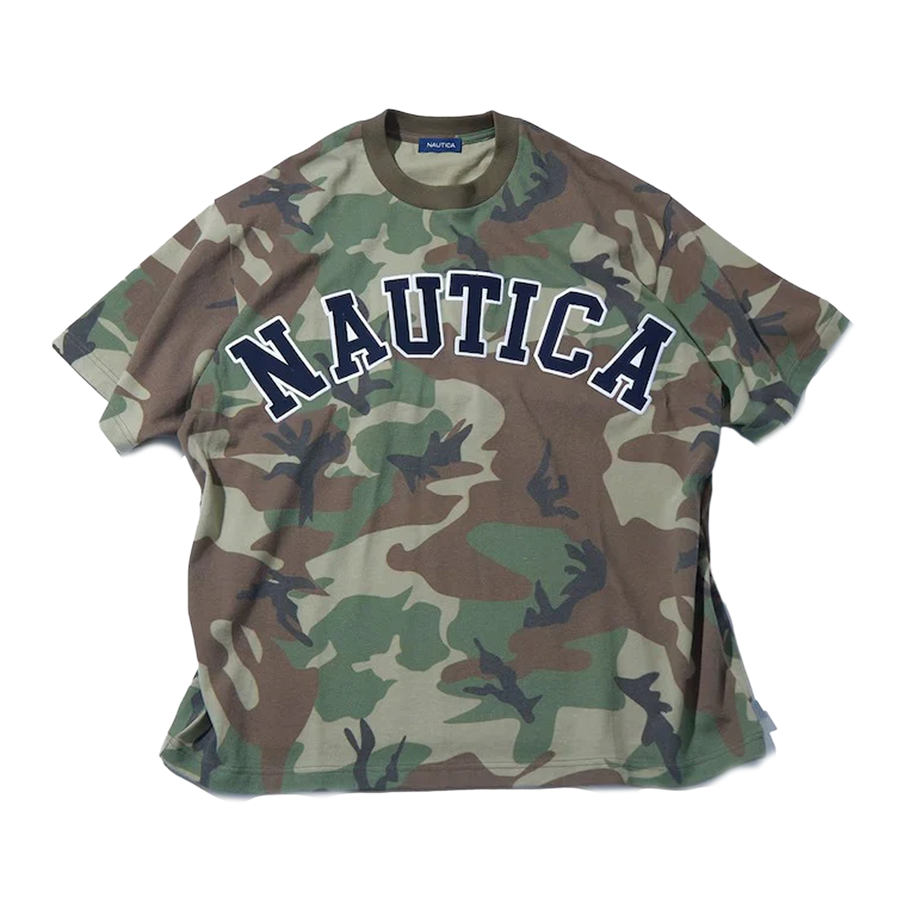Nautica Japan Arch Logo Camoflouge PT T-Shirt Military Green