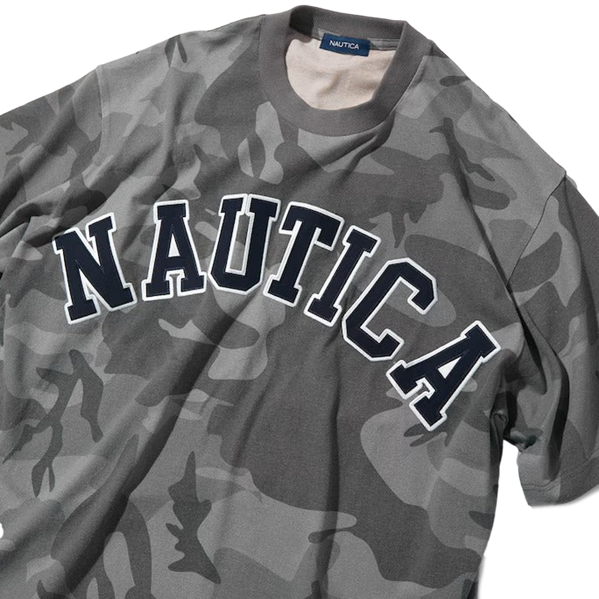 Nautica Japan Arch Logo Camoflouge PT T-Shirt Grey