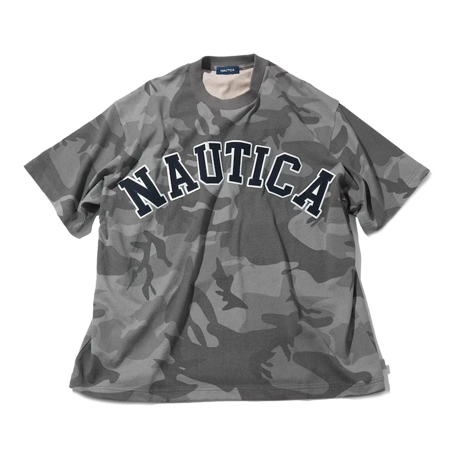 Nautica Japan Arch Logo Camoflouge PT T-Shirt Grey