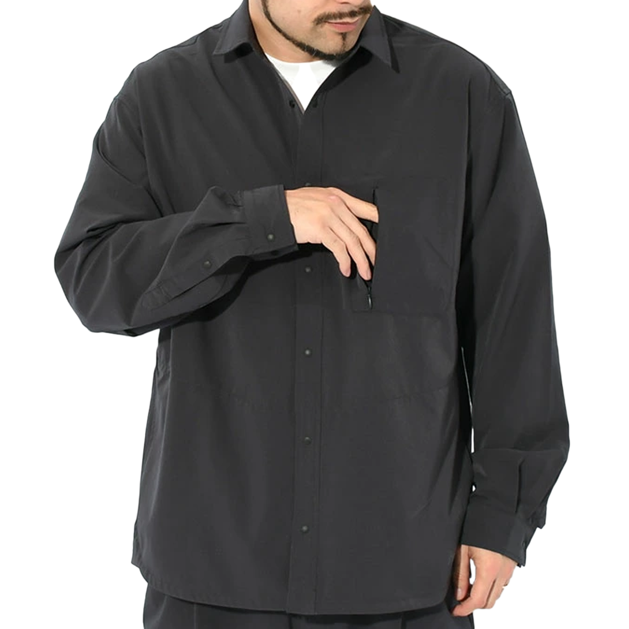 Nanga Dotair Comfy Long Sleeve Shirt Black NW2411-1E905-A