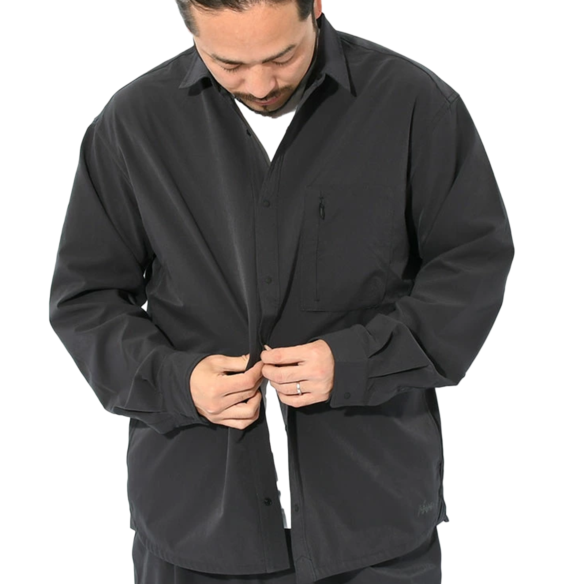 Nanga Dotair Comfy Long Sleeve Shirt Black NW2411-1E905-A