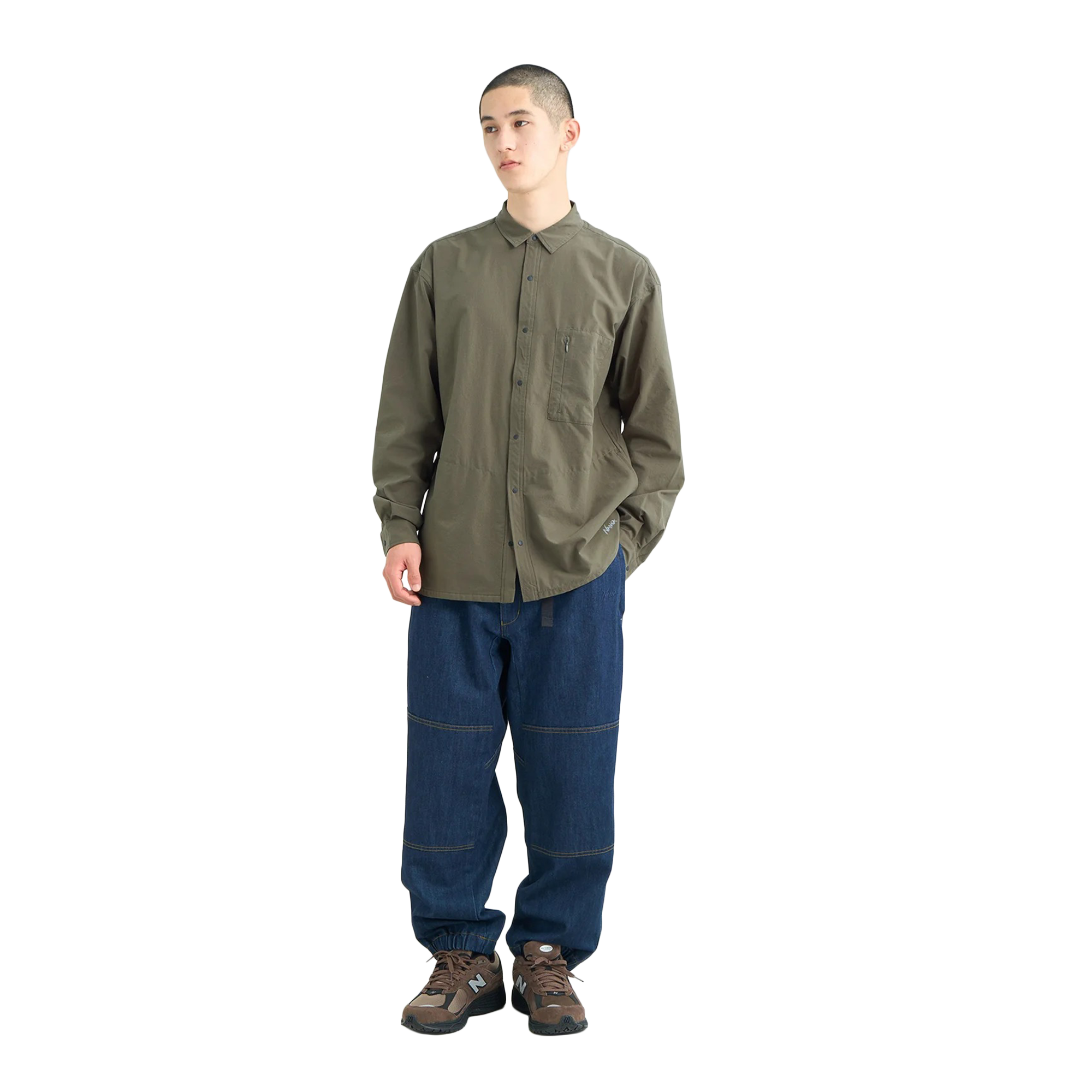 Nanga Dotair Comfy Long Sleeve Shirt Khaki