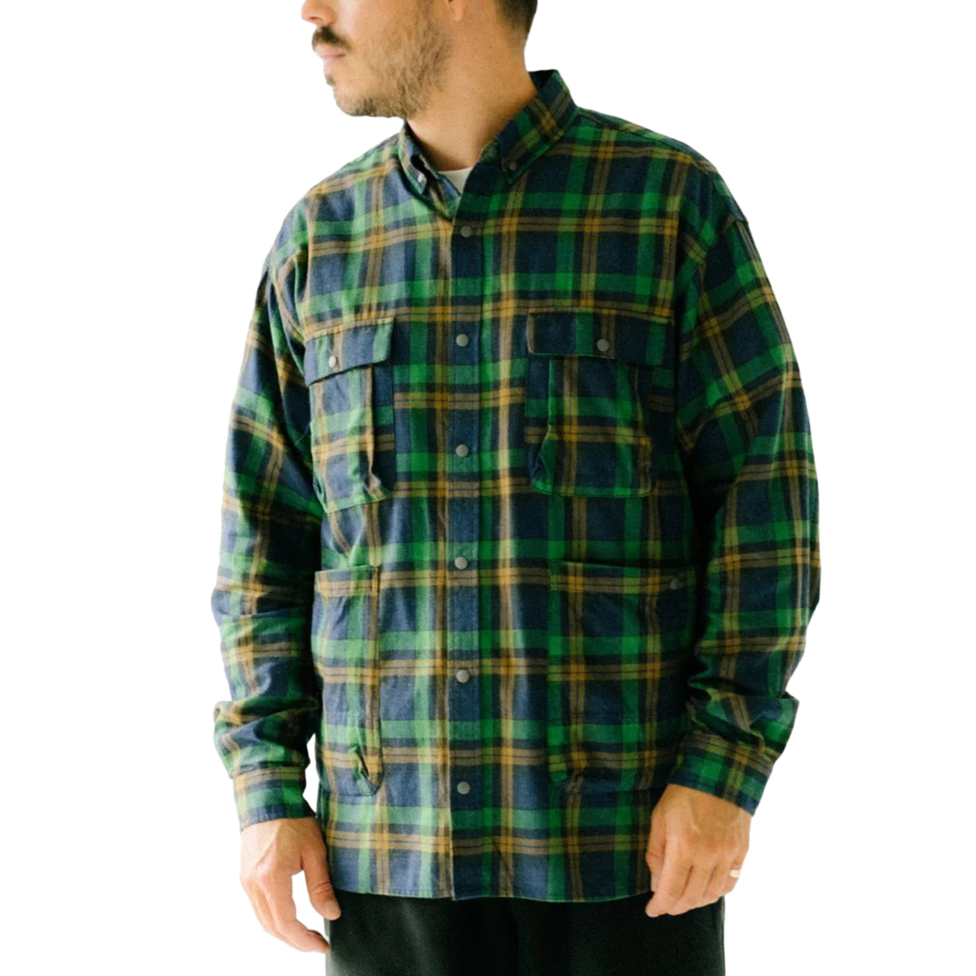 Nanga Fade Tartan Check Camp Shirt Yellow