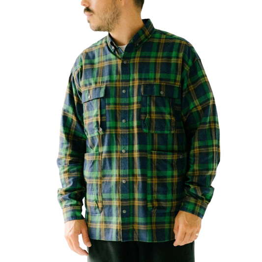 Nanga Fade Tartan Check Camp Shirt Yellow
