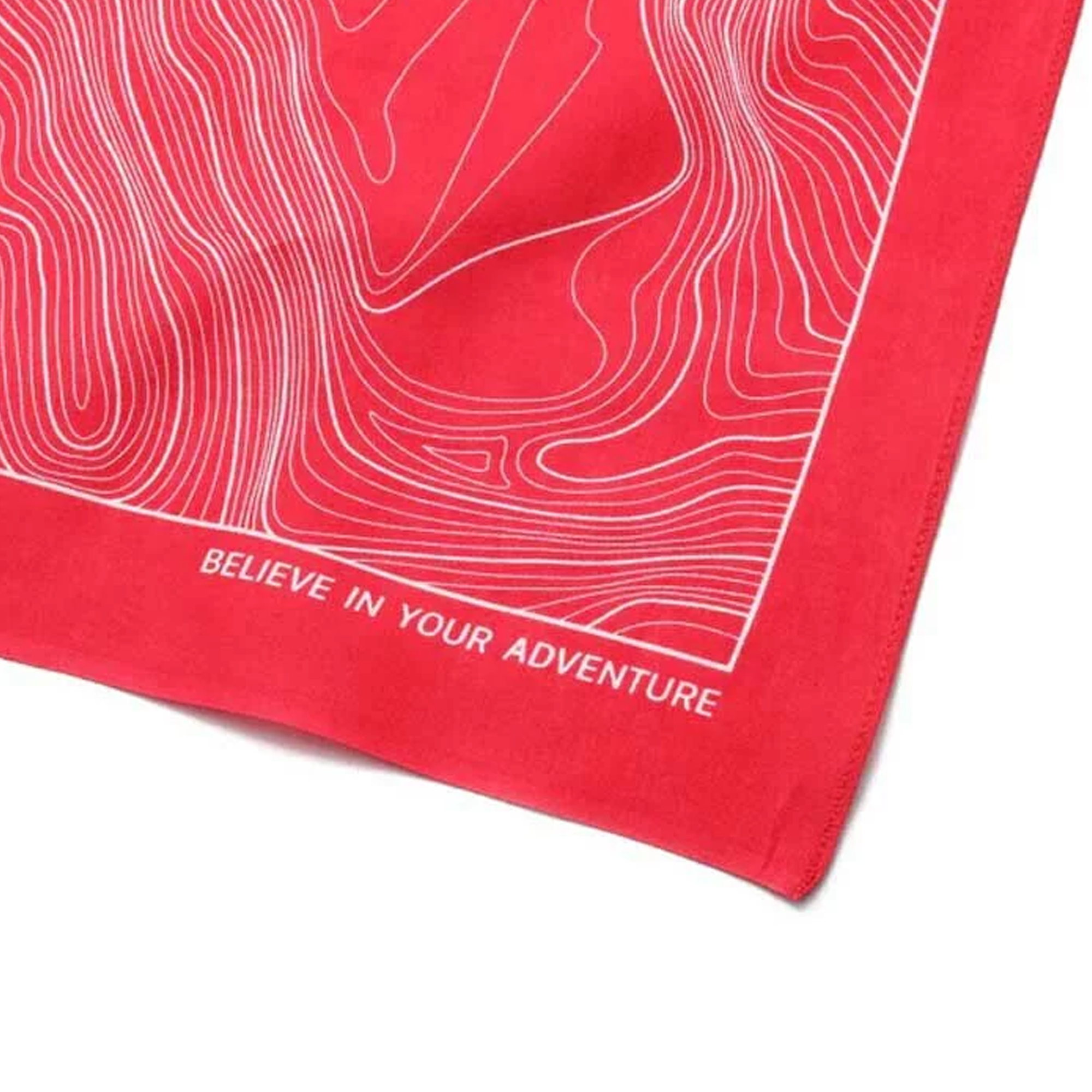 Nanga Parbat Contour Map Bandanna Red