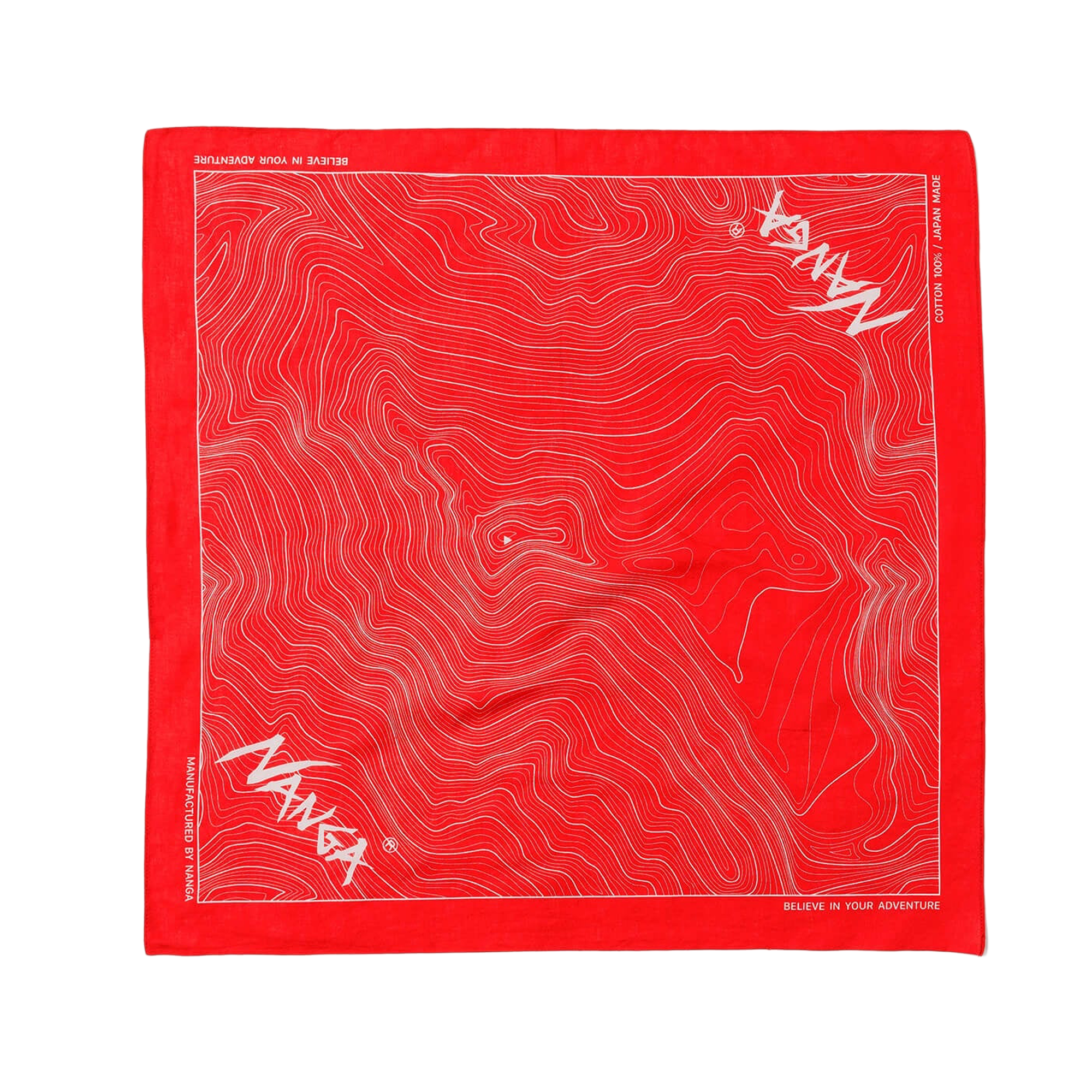 Nanga Parbat Contour Map Bandanna Red