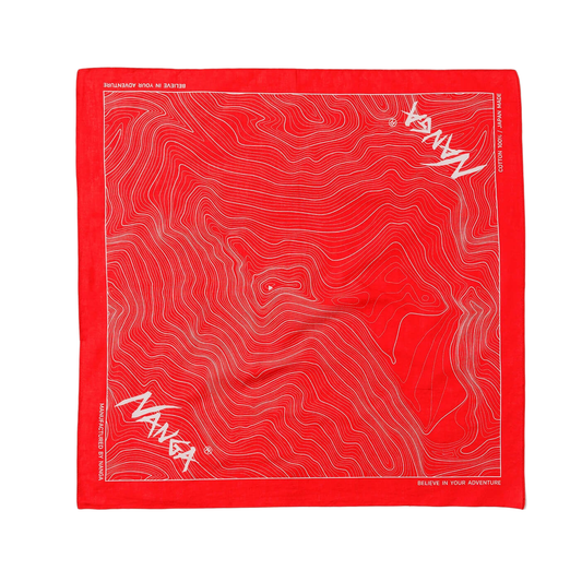 Nanga Parbat Contour Map Bandanna Red