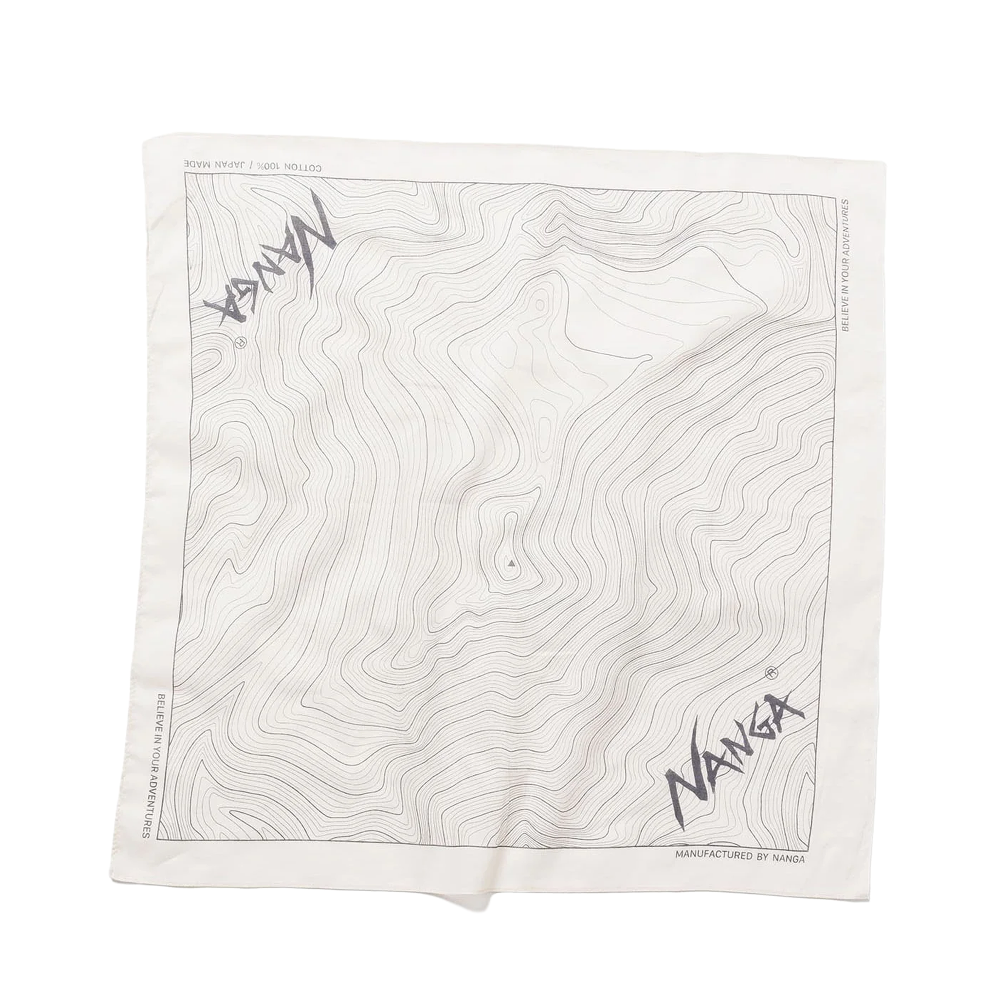 Nanga Parbat Contour Map Bandanna Ivory