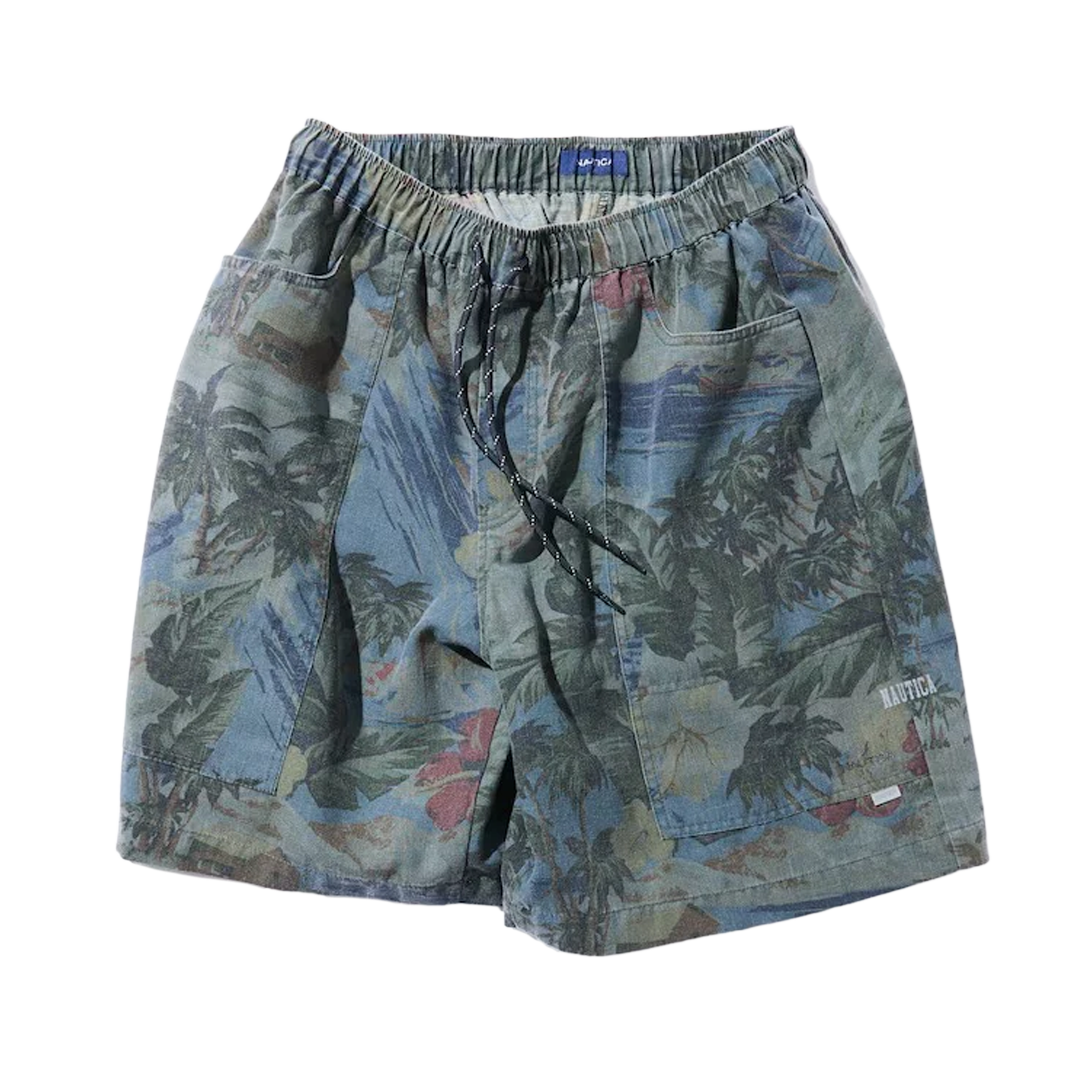 Nautica Japan Aloha Easy Shorts Palm Tree Pattern Navy