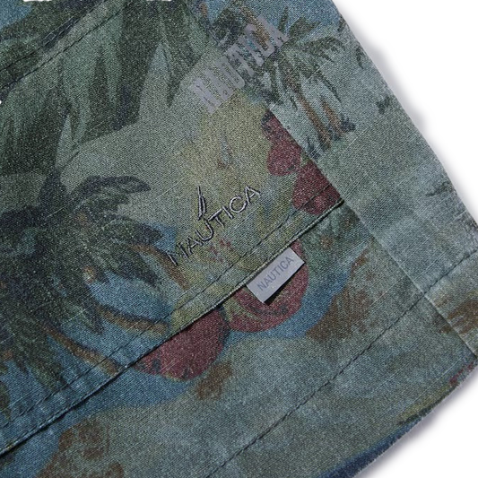 Nautica Japan Aloha Easy Shorts Palm Tree Pattern Navy