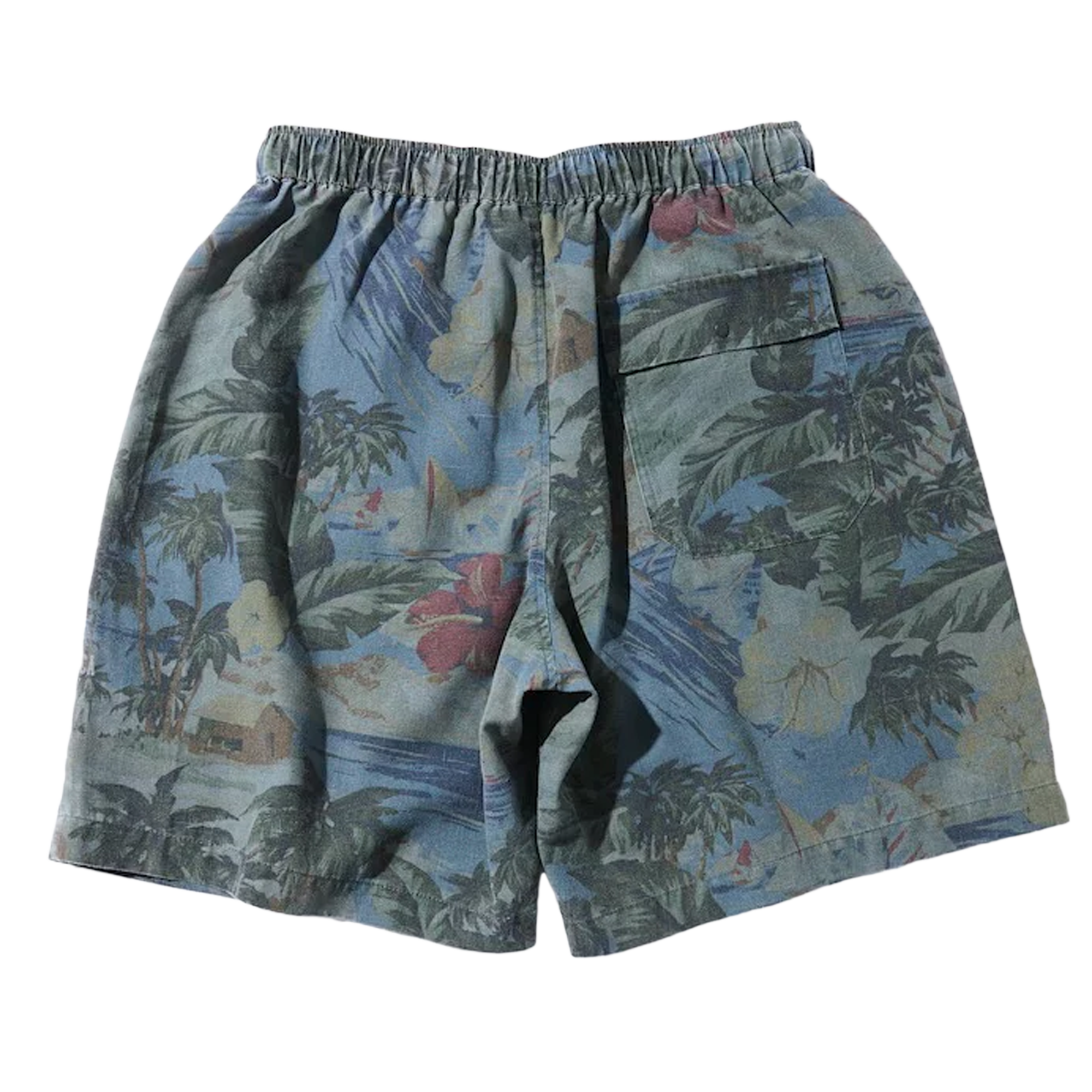 Nautica Japan Aloha Easy Shorts Palm Tree Pattern Navy