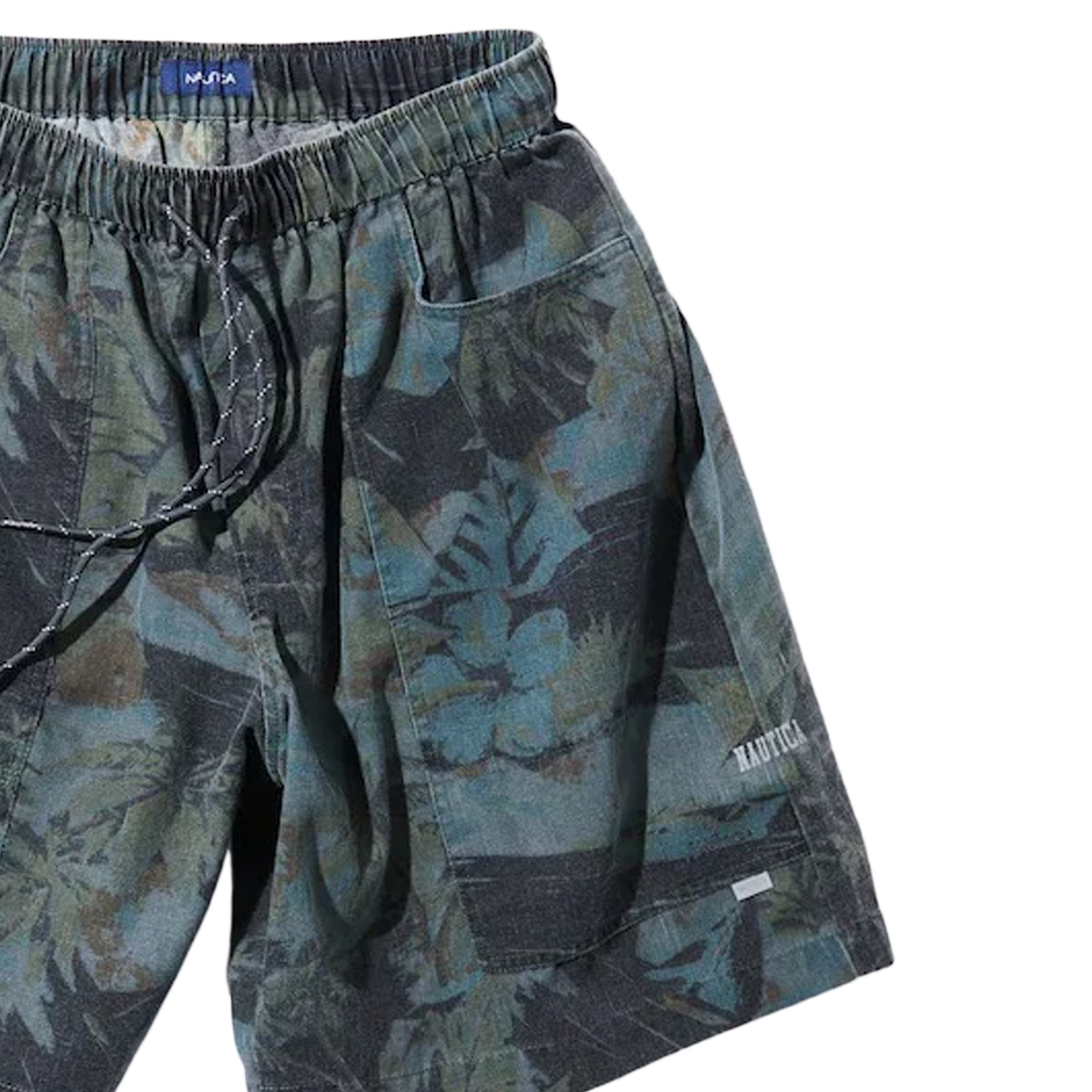 Nautica Japan Aloha Easy Shorts Palm Tree Pattern Charcoal
