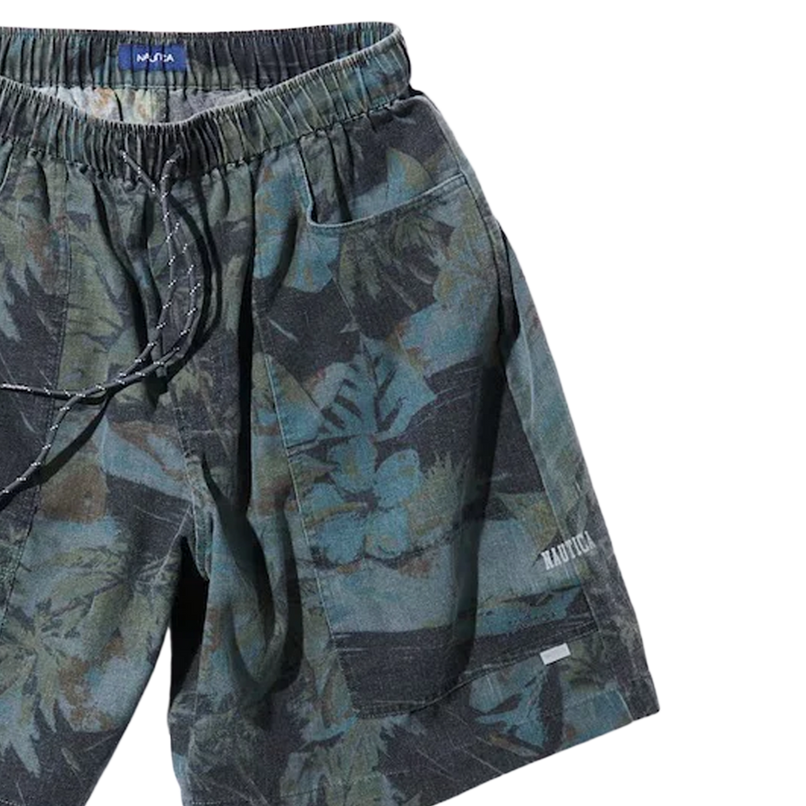 Nautica Japan Aloha Easy Shorts Palm Tree Pattern Charcoal