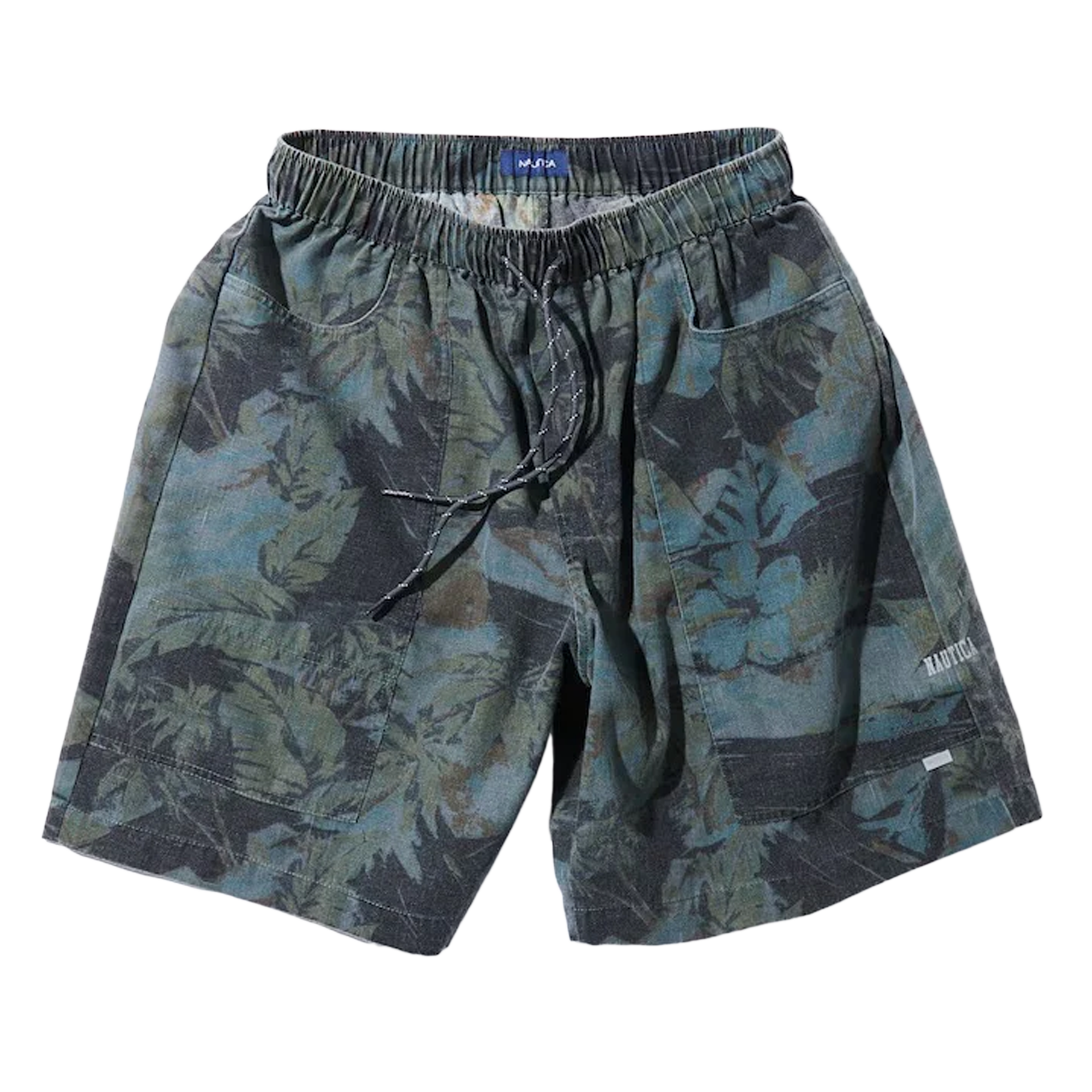 Nautica Japan Aloha Easy Shorts Palm Tree Pattern Charcoal