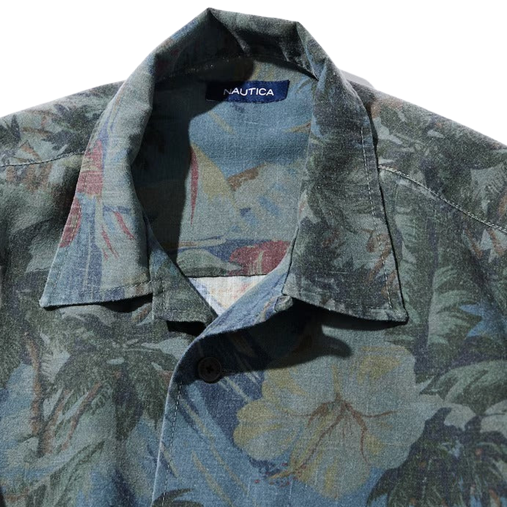 Nautica Japan Aloha Short Sleeve Shirts Palm Tree Pattern Navy