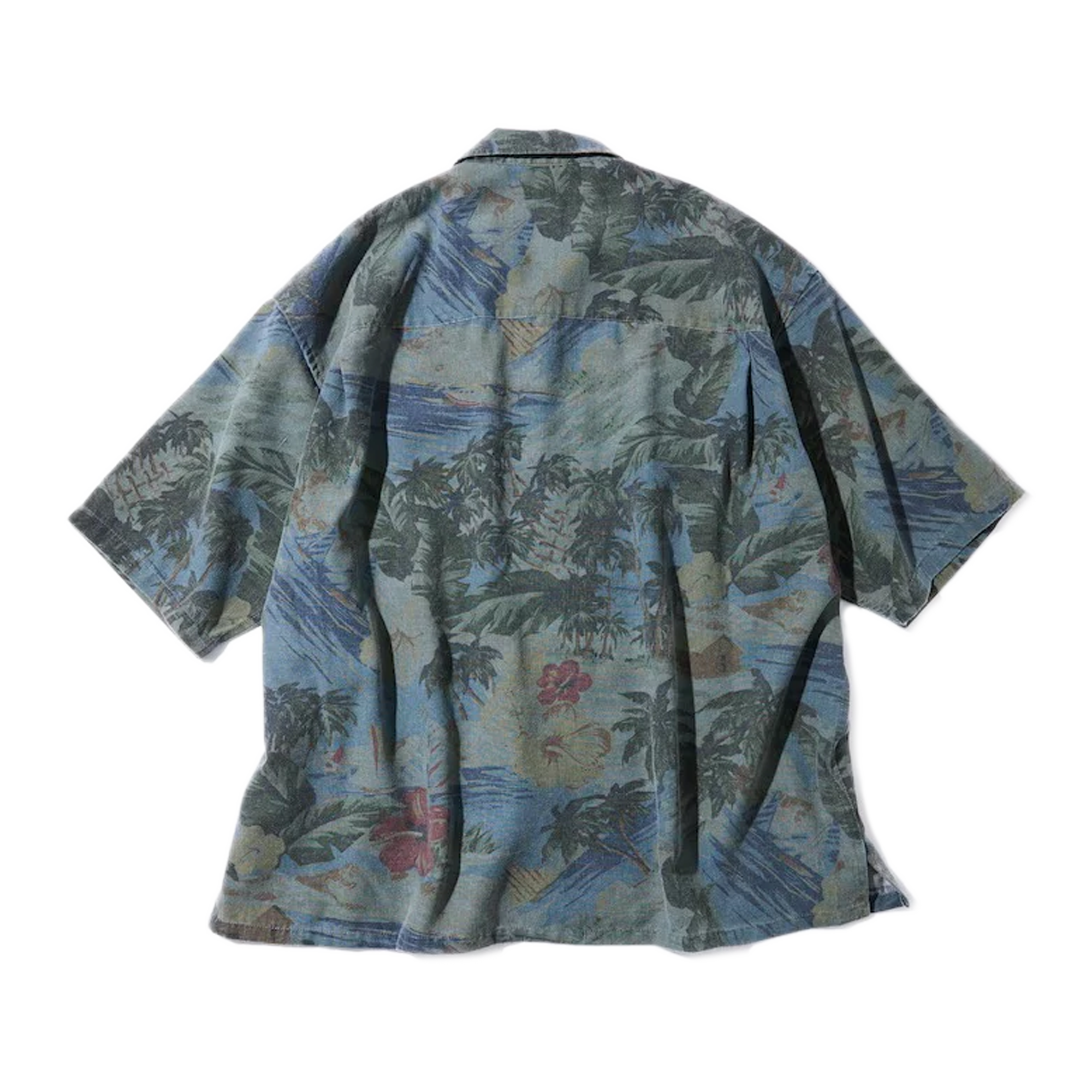 Nautica Japan Aloha Short Sleeve Shirts Palm Tree Pattern Navy