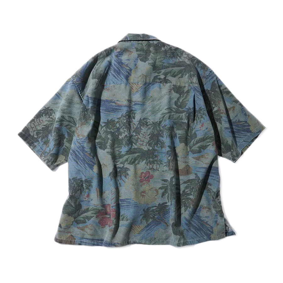 Nautica Japan Aloha Short Sleeve Shirts Palm Tree Pattern Navy