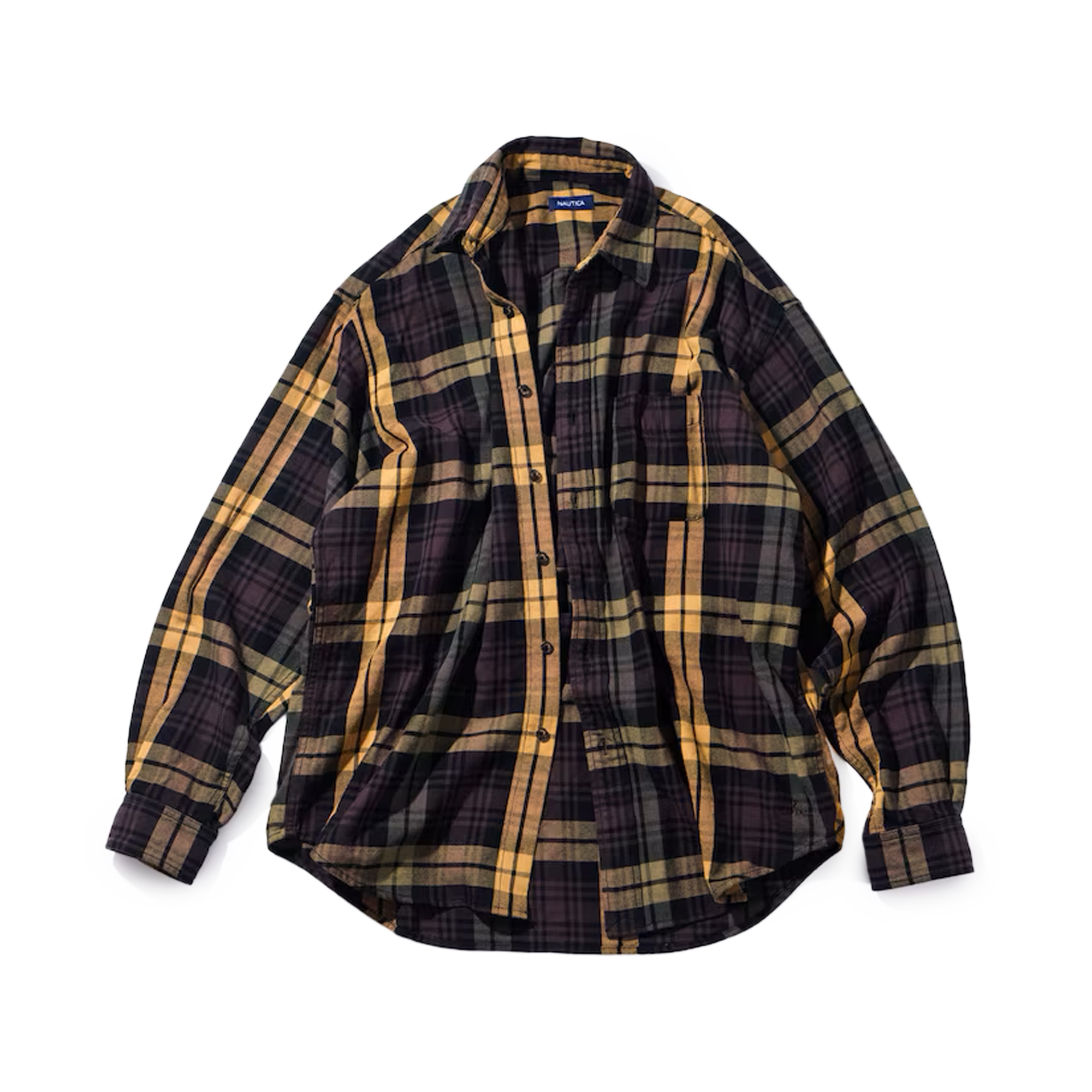 Nautica Japan Big Check Heavy Cotton Nell Shirts Olive
