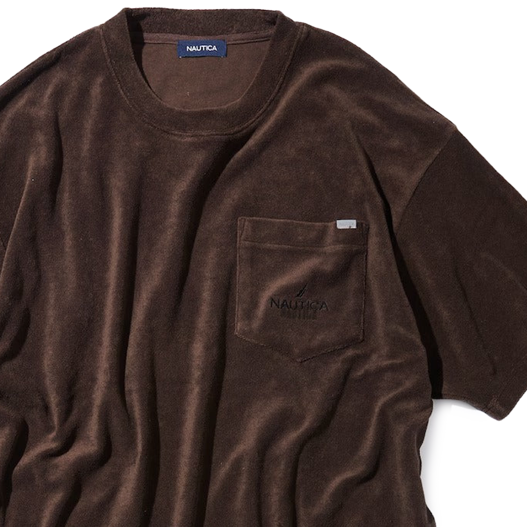 Nautica Japan French Terry Fabric Pocket T-Shirt Brown