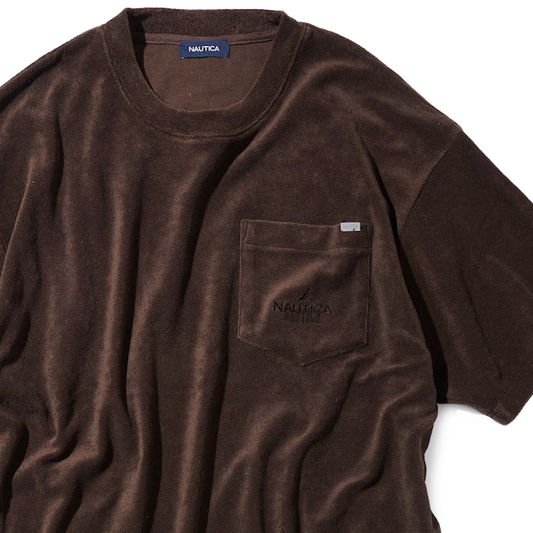 Nautica Japan French Terry Fabric Pocket T-Shirt Brown
