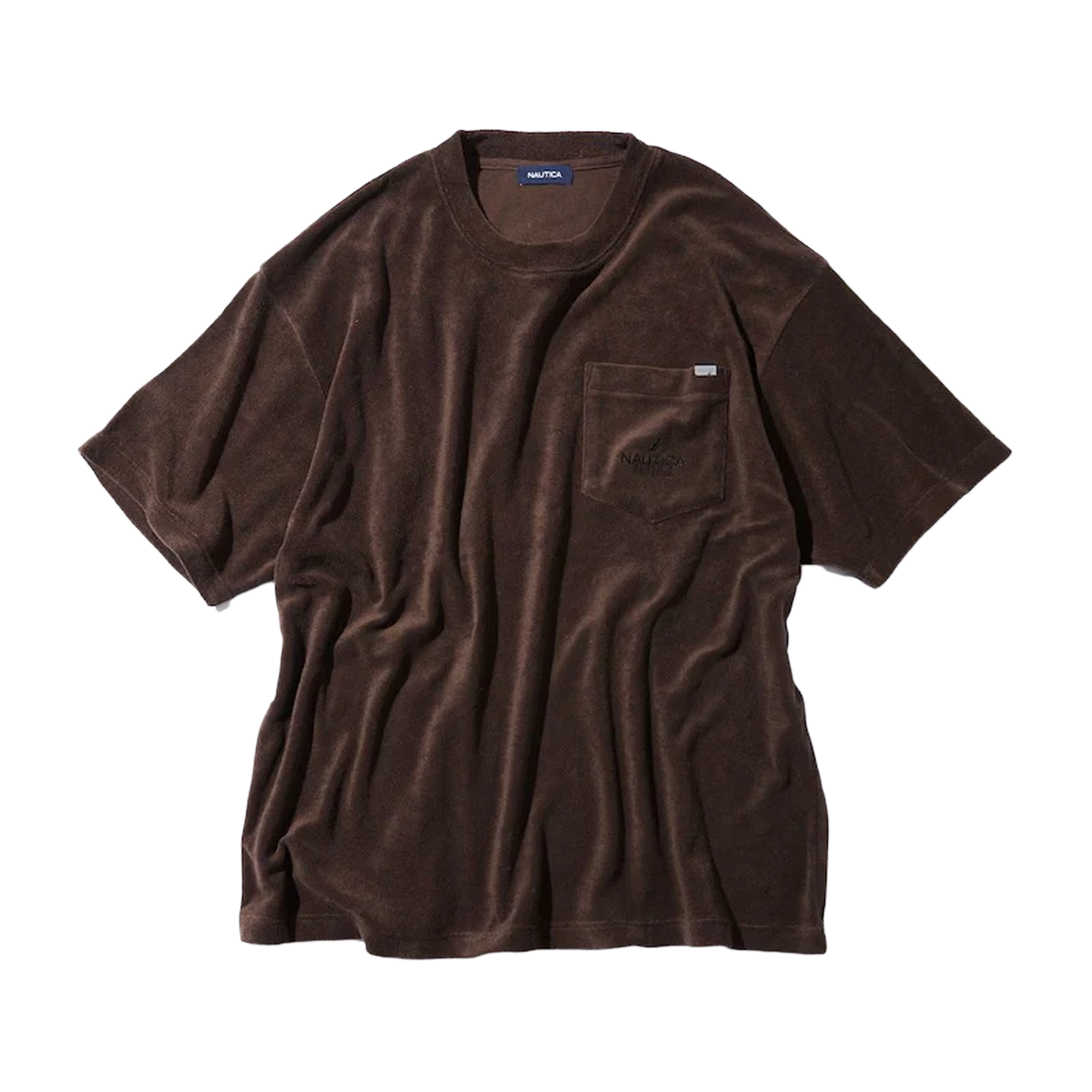 Nautica Japan French Terry Fabric Pocket T-Shirt Brown