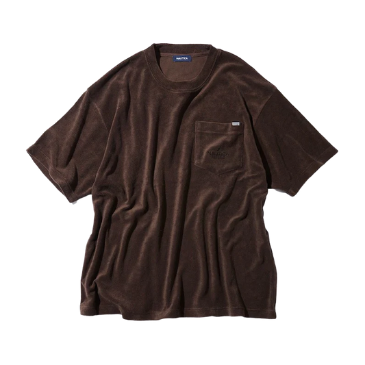 Nautica Japan French Terry Fabric Pocket T-Shirt Brown