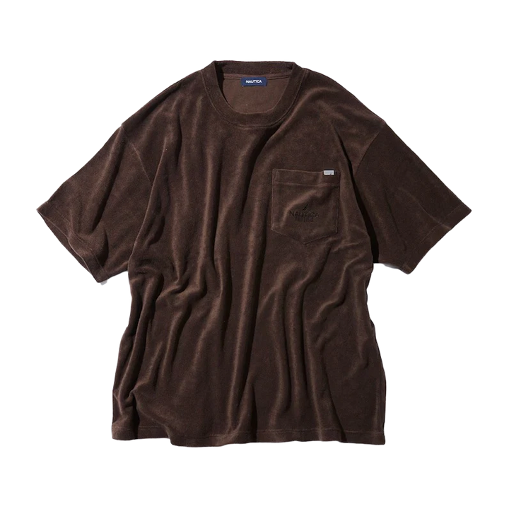 Nautica Japan French Terry Fabric Pocket T-Shirt Brown
