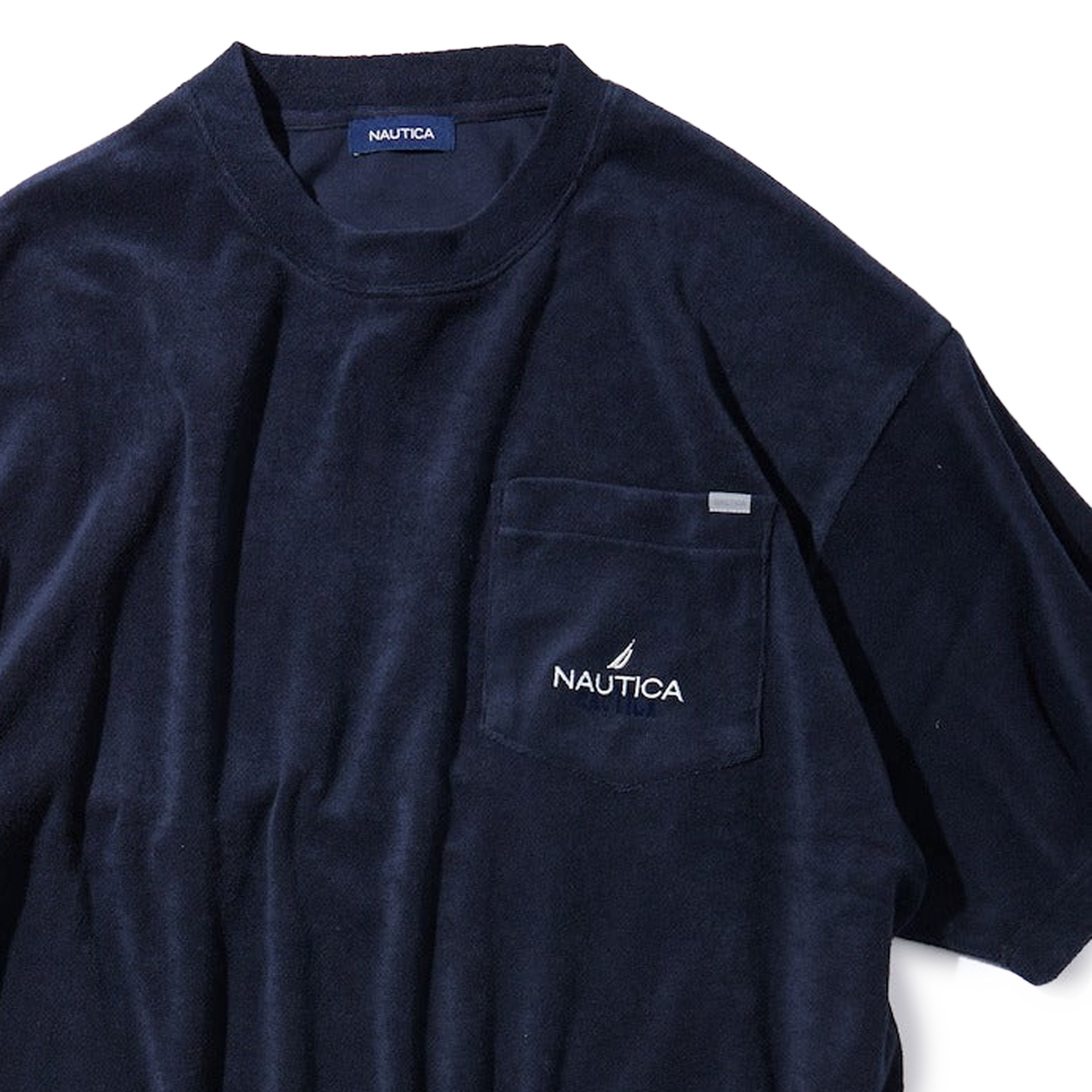 Nautica Japan French Terry Fabric Pocket T-Shirt Navy