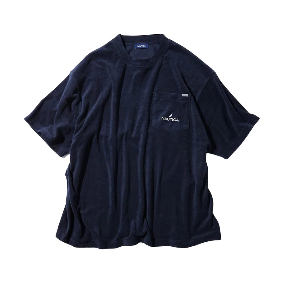 Nautica Japan French Terry Fabric Pocket T-Shirt Navy