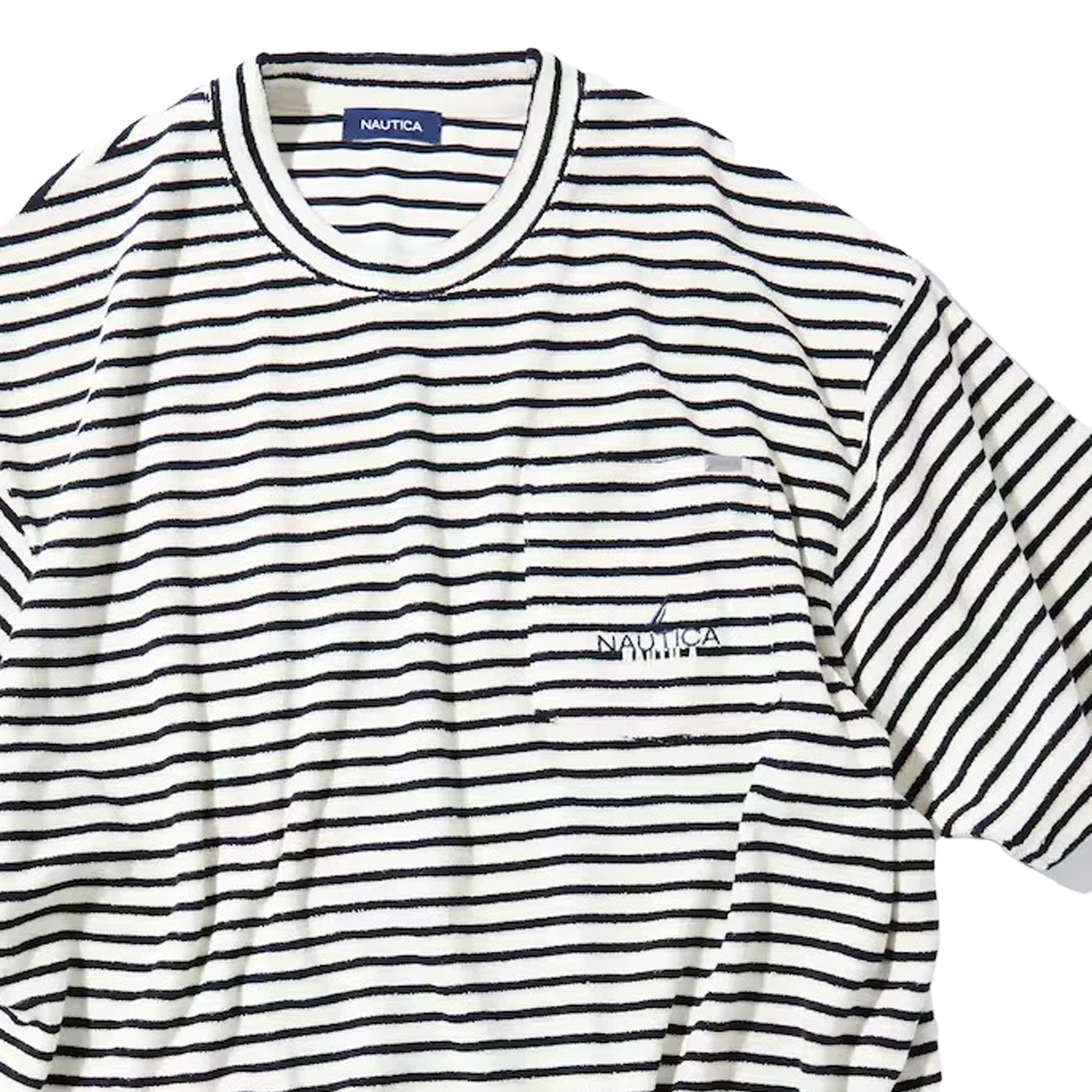 Nautica Japan French Terry Fabric Pocket T-Shirt White/Navy