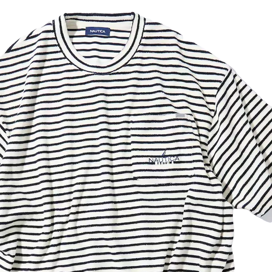 Nautica Japan French Terry Fabric Pocket T-Shirt White/Navy