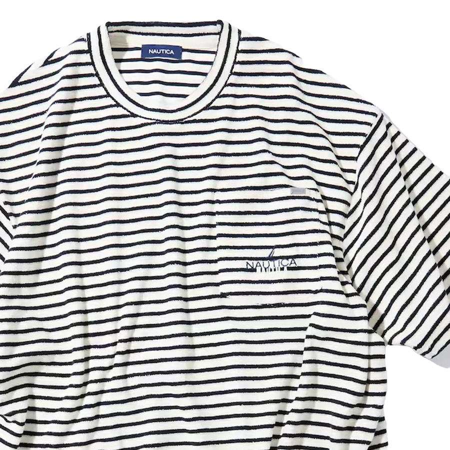 Nautica Japan French Terry Fabric Pocket T-Shirt White/Navy